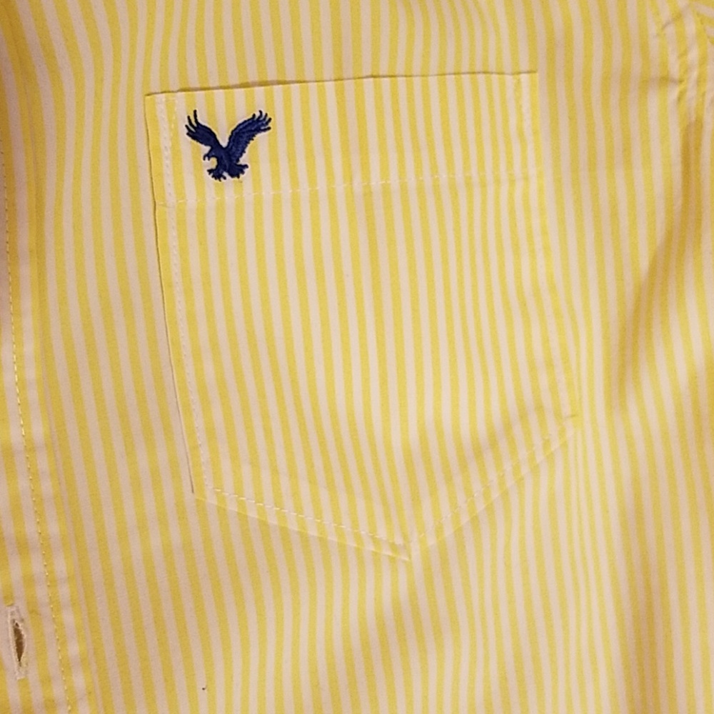 American Eagle Yellow Button Down Size M - image 4